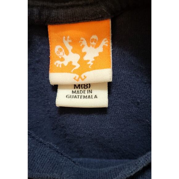 Boys Youth Size 8 (M) Blue Shirt long sleeve Haunted Bats - Picture 4 of 5